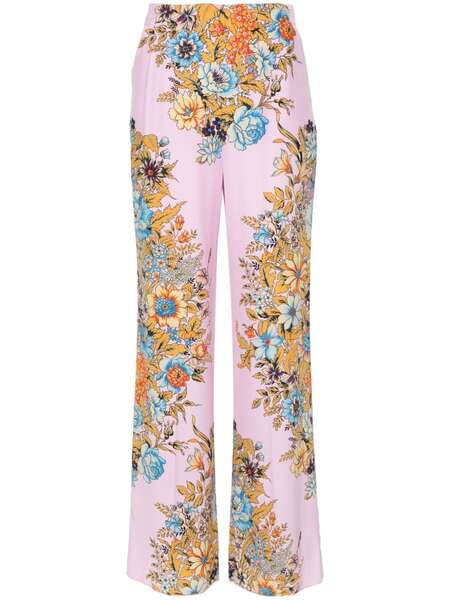  Etro Floral-print Straight-leg Trousers - Pink 