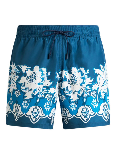  Etro Floral-print Swimsuit - Blue 