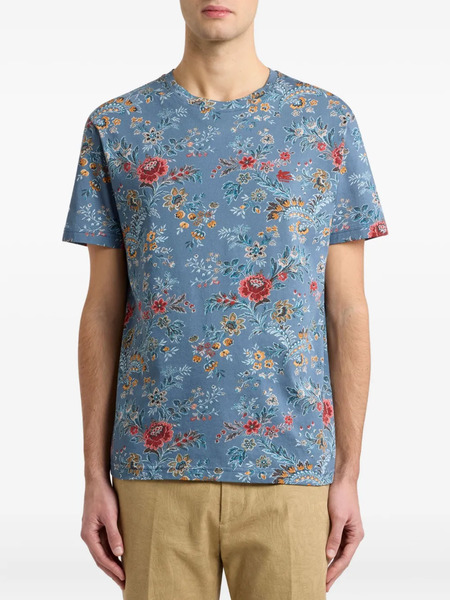  Etro Floral-print T-shirt - Blue 