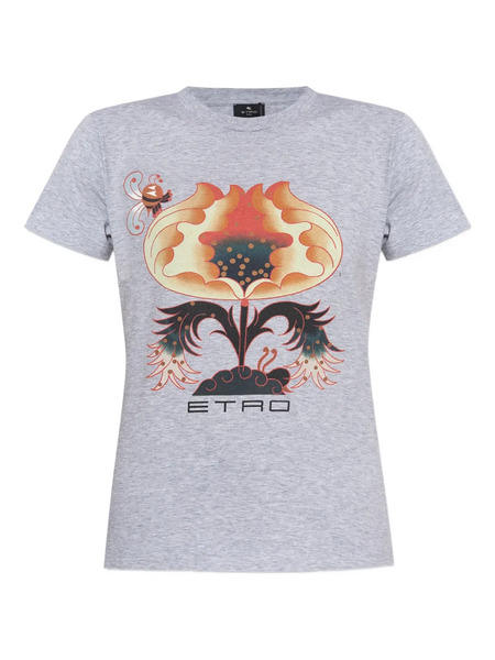  Etro Floral-print T-shirt - Grey 