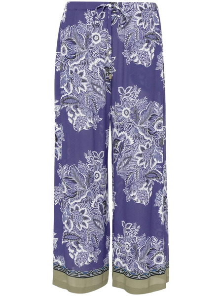  Etro Floral-print Wide-leg Trousers - Blue 