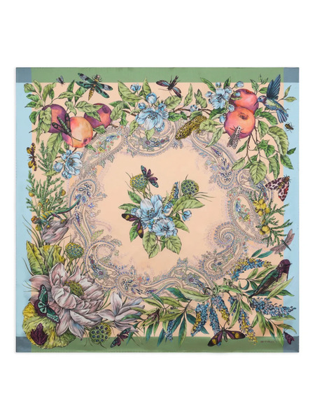 Etro Floral Silk Scarf - Neutrals 
