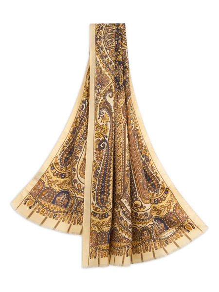  Etro Fringed Paisley-print Scarf - Neutrals 