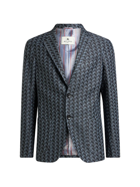  Etro Geometric-pattern Jacket - Blue 