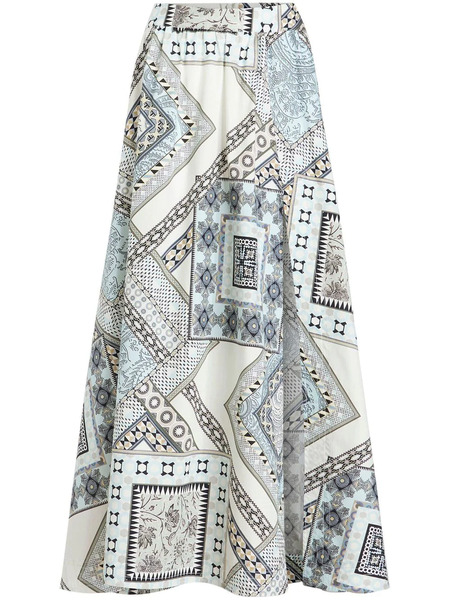  Etro Geometric Print Cotton Skirt - White 
