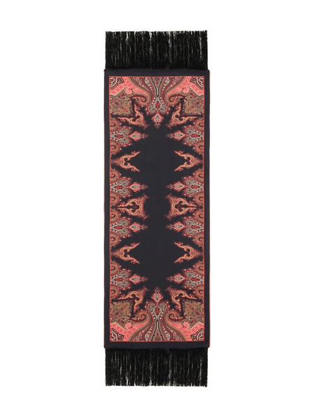  Etro Geometric Silk Scarf - Black 