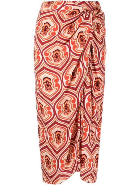  Etro Graphic-print Sarong Skirt - Orange 
