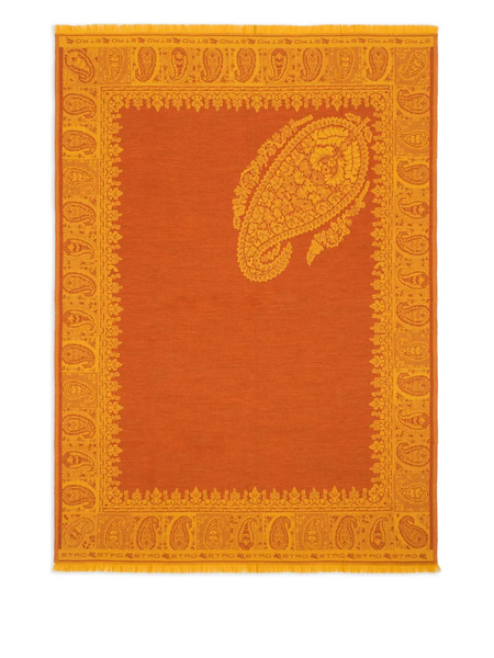  Etro Home Floral-inspired Maxi Paisley Blanket - Orange 