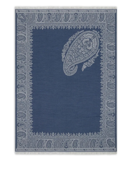  Etro Home Floral-inspired Paisley Blanket - Blue 