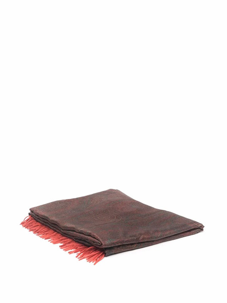  Etro Home Paisley-print Cashmere Throw - Orange 