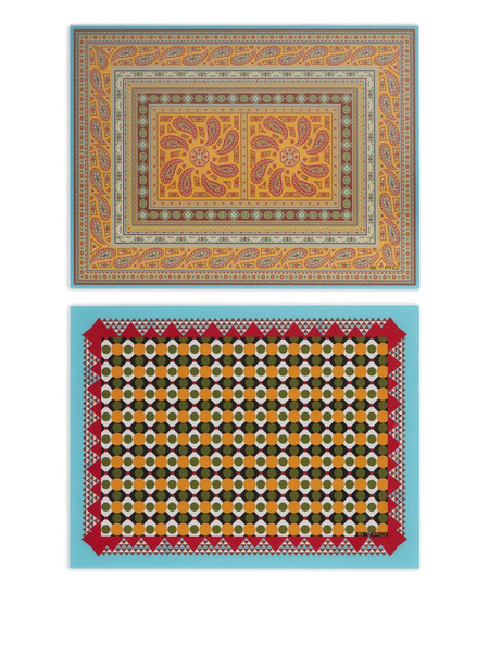  Etro Home Patterned Chargers (set Of Two) - Yellow 