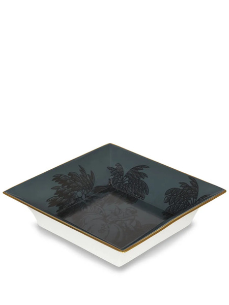  Etro Illustration-print Porcelain Tray (24x24cm) - Green 