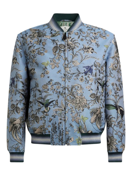  Etro Jacquard Bomber Jacket - Blue 