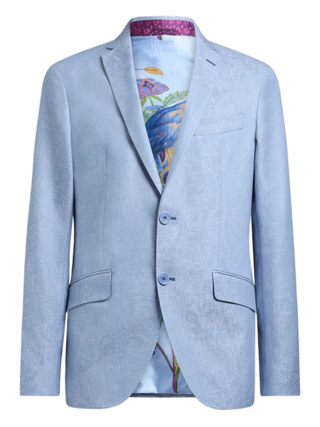  Etro Jacquard Cotton Blazer - Blue 
