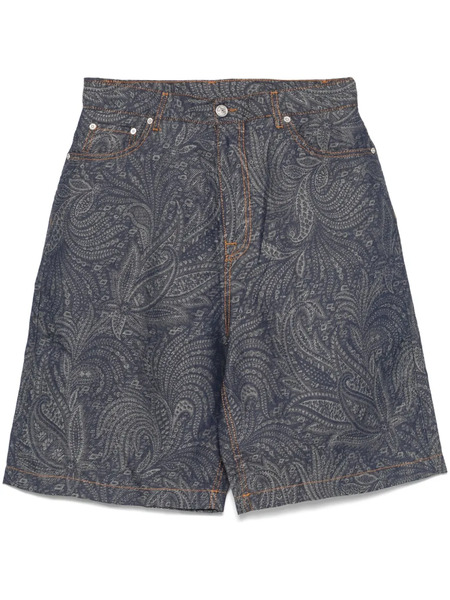  Etro Jacquard Denim Bermuda Shorts - Blue 