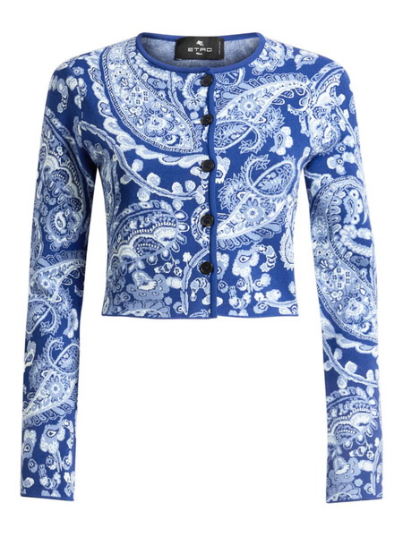  Etro Jacquard Paisley-motif Cardigan - Blue 