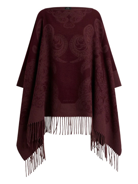  Etro Jacquard-paisley Poncho - Red 
