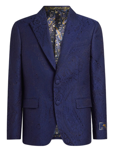  Etro Jacquard Paisley Single-breasted Jacket - Blue 