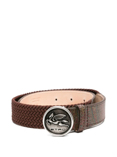 Etro Kids Braided Leather Belt - Brown 