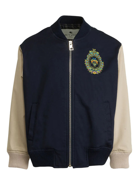  Etro Kids Embroidered Bomber Jacket - Blue 