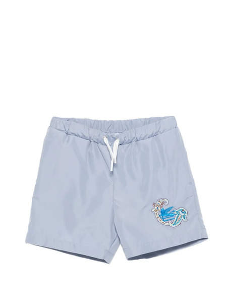  Etro Kids Embroidered Swim Shorts - Blue 
