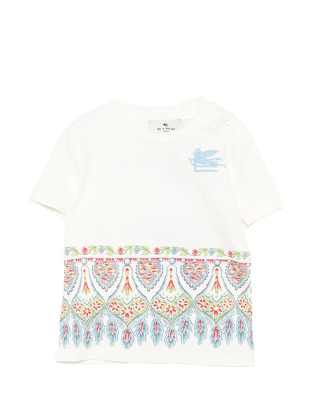  Etro Kids Embroidery-logo T-shirt - Neutrals 