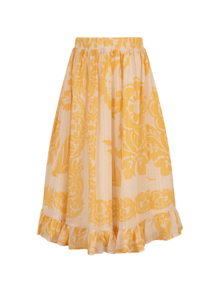  Etro Kids Floral-detail Ruffled Skirt - Neutrals 