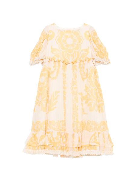  Etro Kids Floral Lace Trim Dress - Neutrals 
