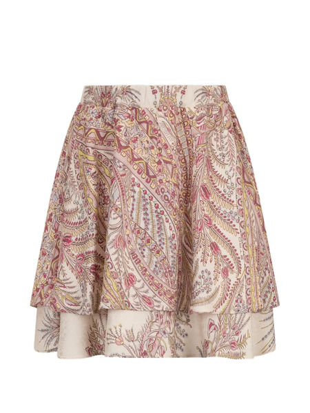  Etro Kids Floral Paisley Satin Jacquard Skirt - Neutrals 