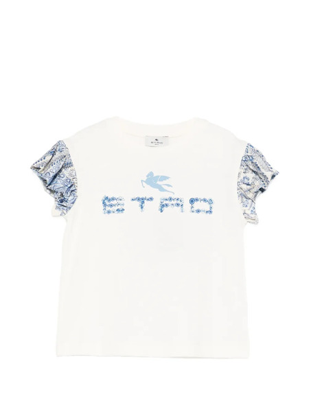  Etro Kids Floral-print Ruffled T-shirt - Neutrals 