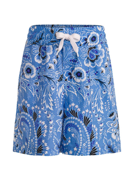  Etro Kids Floral-print Shorts - Blue 