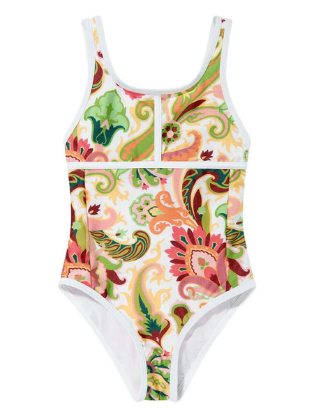  Etro Kids Floral-print Swimsuit - White 