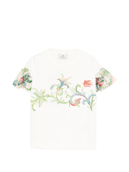  Etro Kids Floral Sleeve T-shirt - Neutrals 