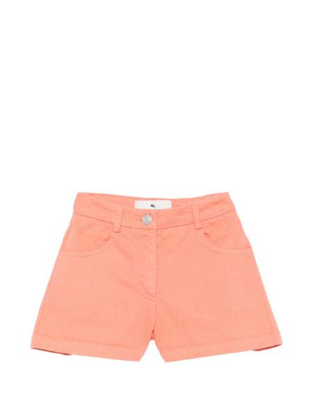  Etro Kids Logo-embroidered Shorts - Orange 