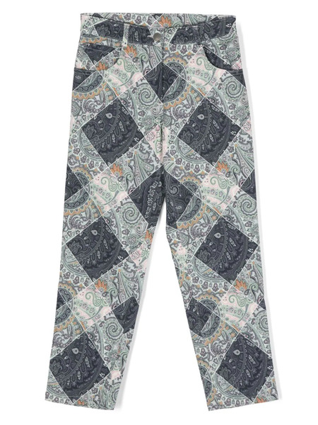  Etro Kids Mix-print Trousers - Blue 