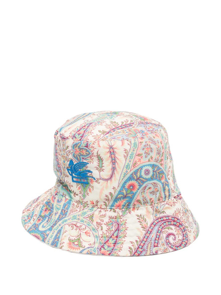  Etro Kids Paisley Embroidered Bucket Hat - Neutrals 