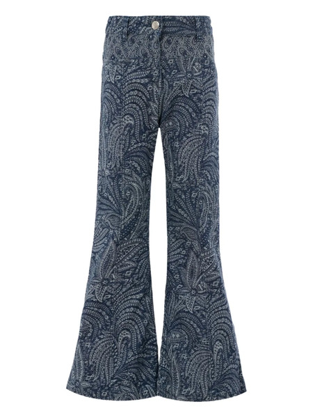  Etro Kids Paisley Flared Jeans - Blue 