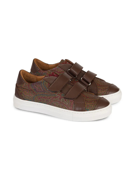  Etro Kids Paisley Jacquard Sneakers - Brown 