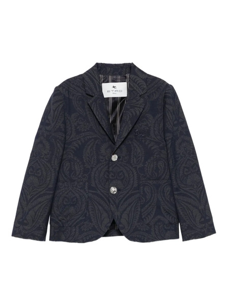  Etro Kids Paisley-pattern Virgin-wool Blazer - Blue 