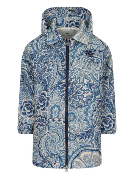  Etro Kids Paisley-print Hooded Jacket - Blue 