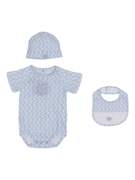 Etro Kids Paisley-print Jersey Bodysuit (set Of Three) - Blue 
