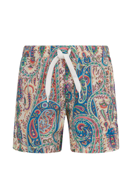  Etro Kids Paisley-print Swim Short - Neutrals 