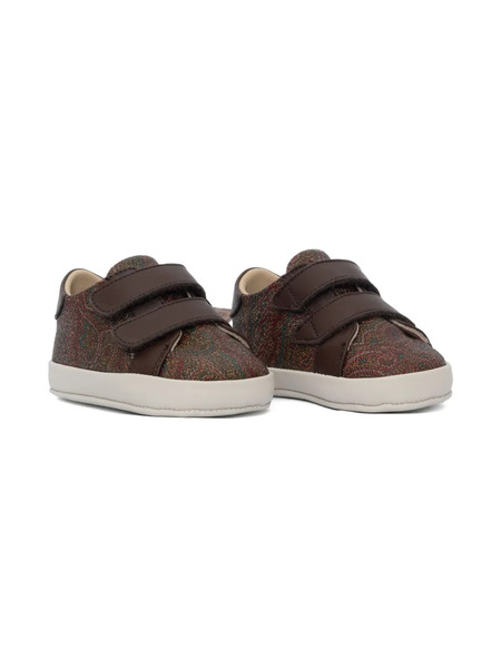  Etro Kids Paisley Print Touch-strap Sneakers - Brown 