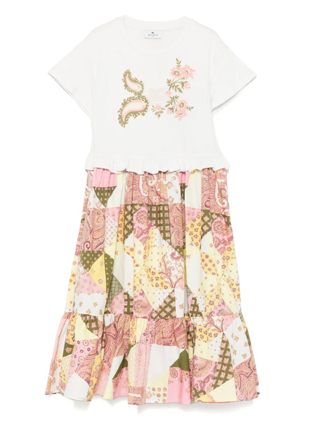  Etro Kids Patchwork-print Dress - White 