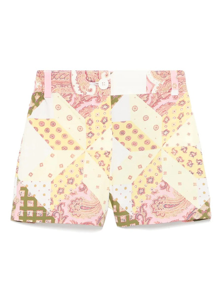  Etro Kids Patchwork-print Shorts - Yellow 