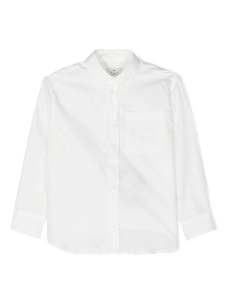  Etro Kids Pegaso-embroidered Poplin Shirt - White 