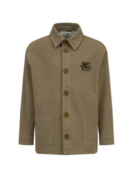  Etro Kids Pegaso-embroidered Shirt - Green 