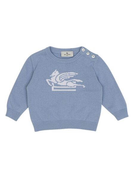  Etro Kids Pegaso Knitted Jumper - Blue 