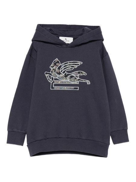  Etro Kids Pegasus-embroidered Hoodie - Blue 