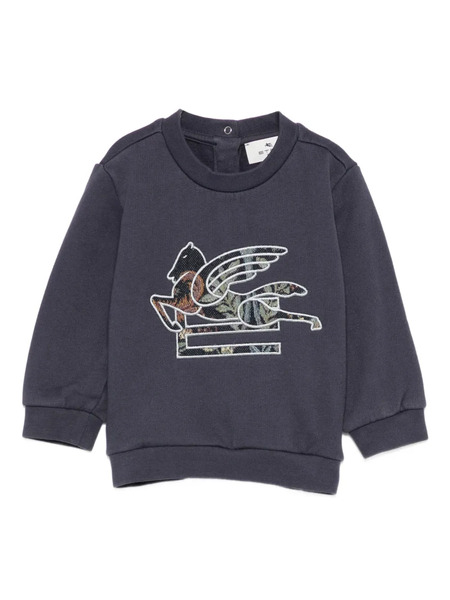  Etro Kids Pegasus-embroidered Sweatshirt - Blue 